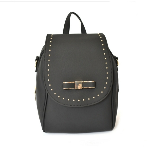 Charming Charlie Handbags - Bow Front Stud Detailed Backpack